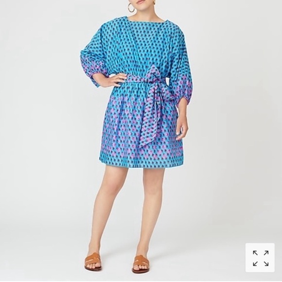 J. Crew Floral Layer Block Print Dress - Picture 1 of 12